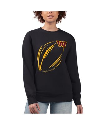 G-III 4Her by Carl Banks - Women's Black Washington Commanders Football Logo Graphic Fleece Tri-Blend Pullover Sweatshirt
