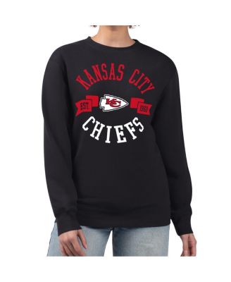 G-III 4Her by Carl Banks - Women's Black Kansas City Chiefs Large Team Graphic Fleece Pullover Sweatshirt