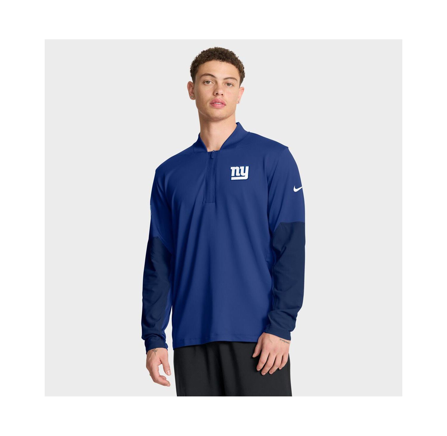Men's Royal New York Giants Sideline Dri-FIT Half-Zip Pullover Hoodie