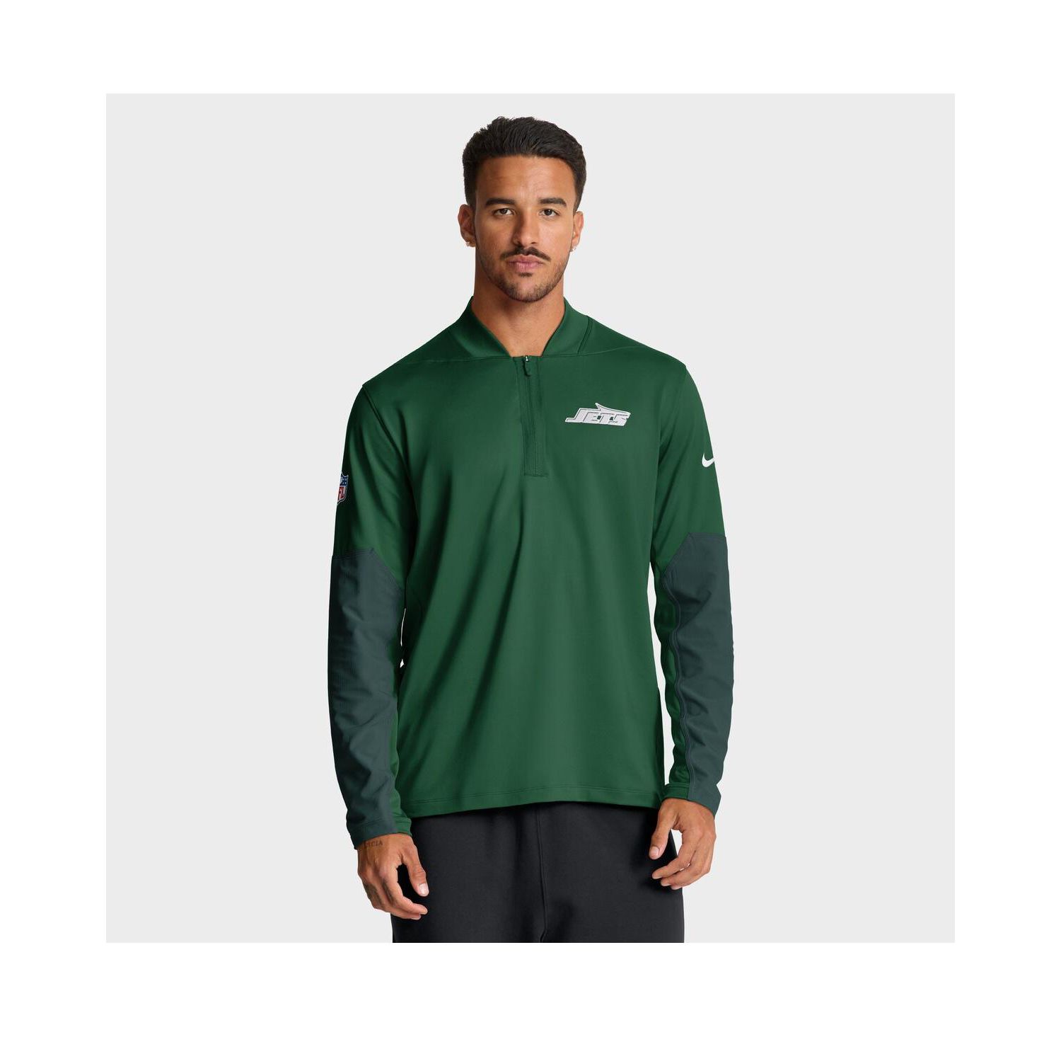 Men's Green New York Jets Sideline Dri-FIT Half-Zip Pullover Hoodie