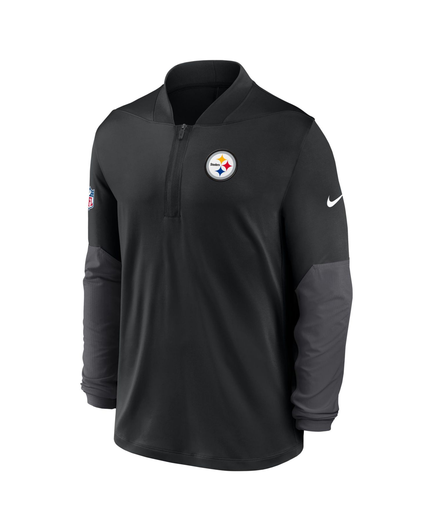 Men's Black Pittsburgh Steelers Sideline Dri-FIT Half-Zip Pullover Hoodie