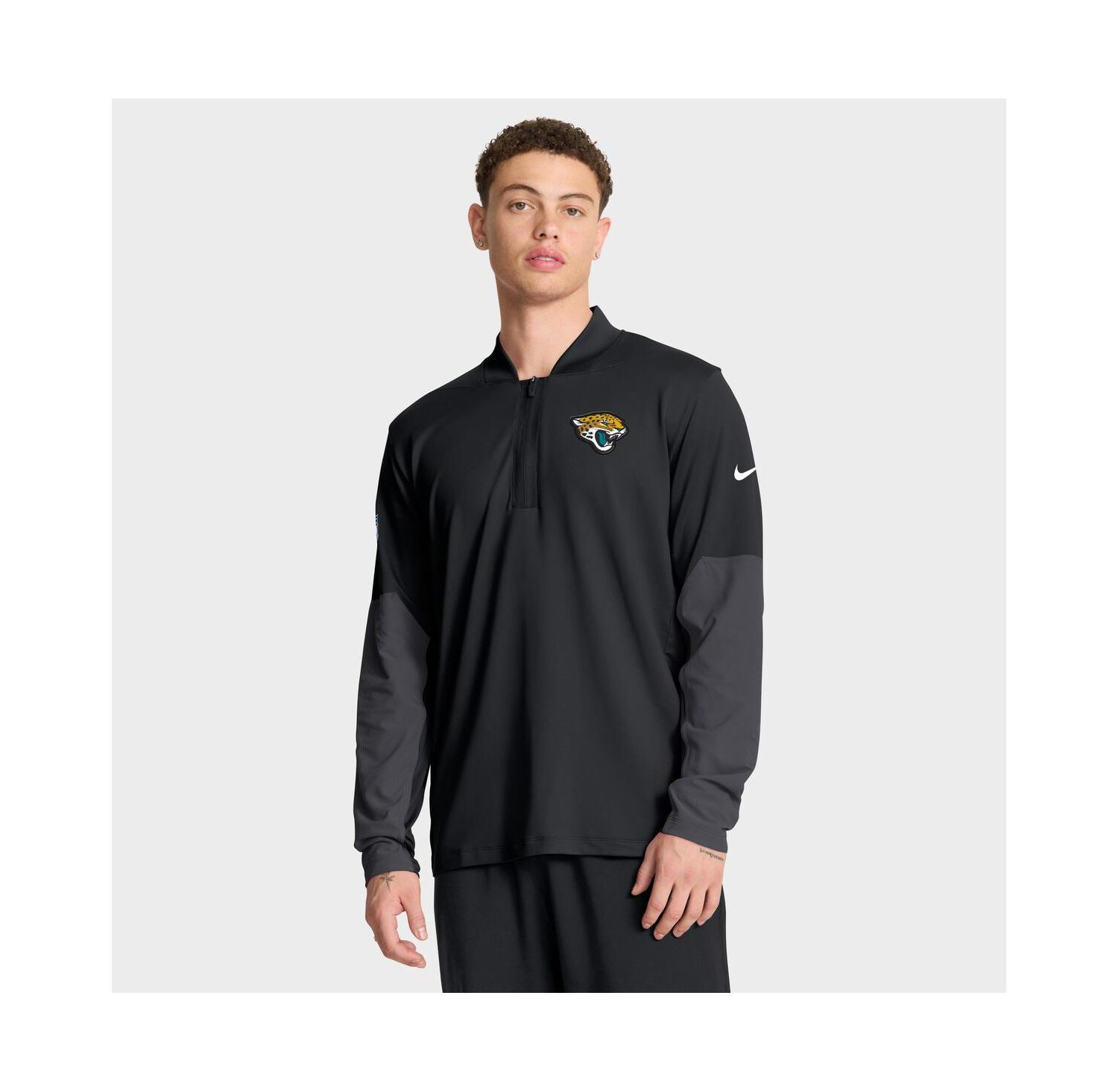 Men's Black Jacksonville Jaguars Sideline Dri-FIT Half-Zip Pullover Hoodie