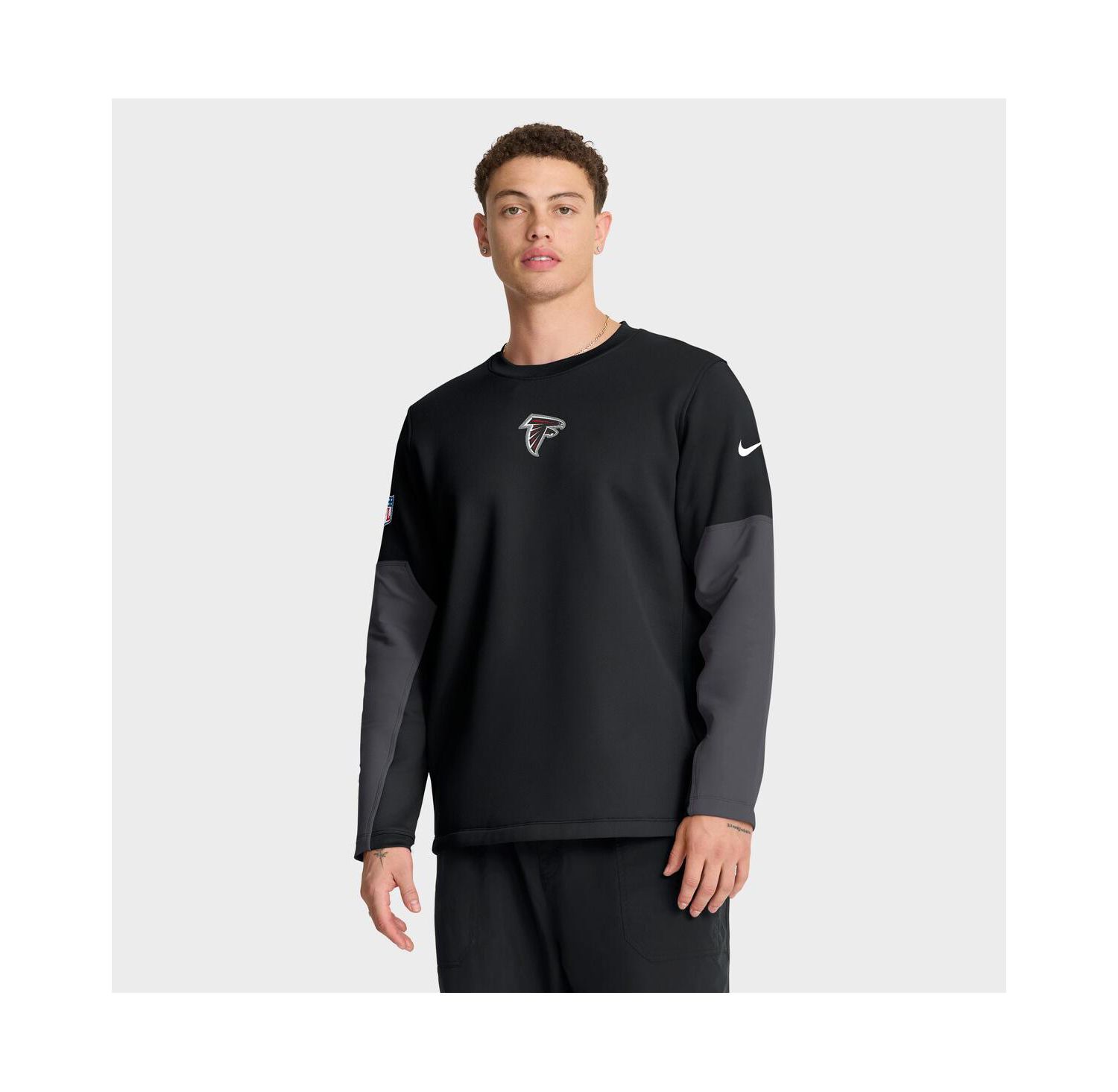 Men's Black Atlanta Falcons Sideline Coach Therma-FIT Long Sleeve T-Shirt