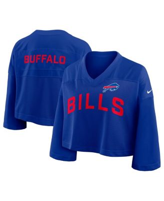 Nike - Women's Royal Buffalo Bills Primetime Cropped Mesh Dri-FIT Fashion Jersey
