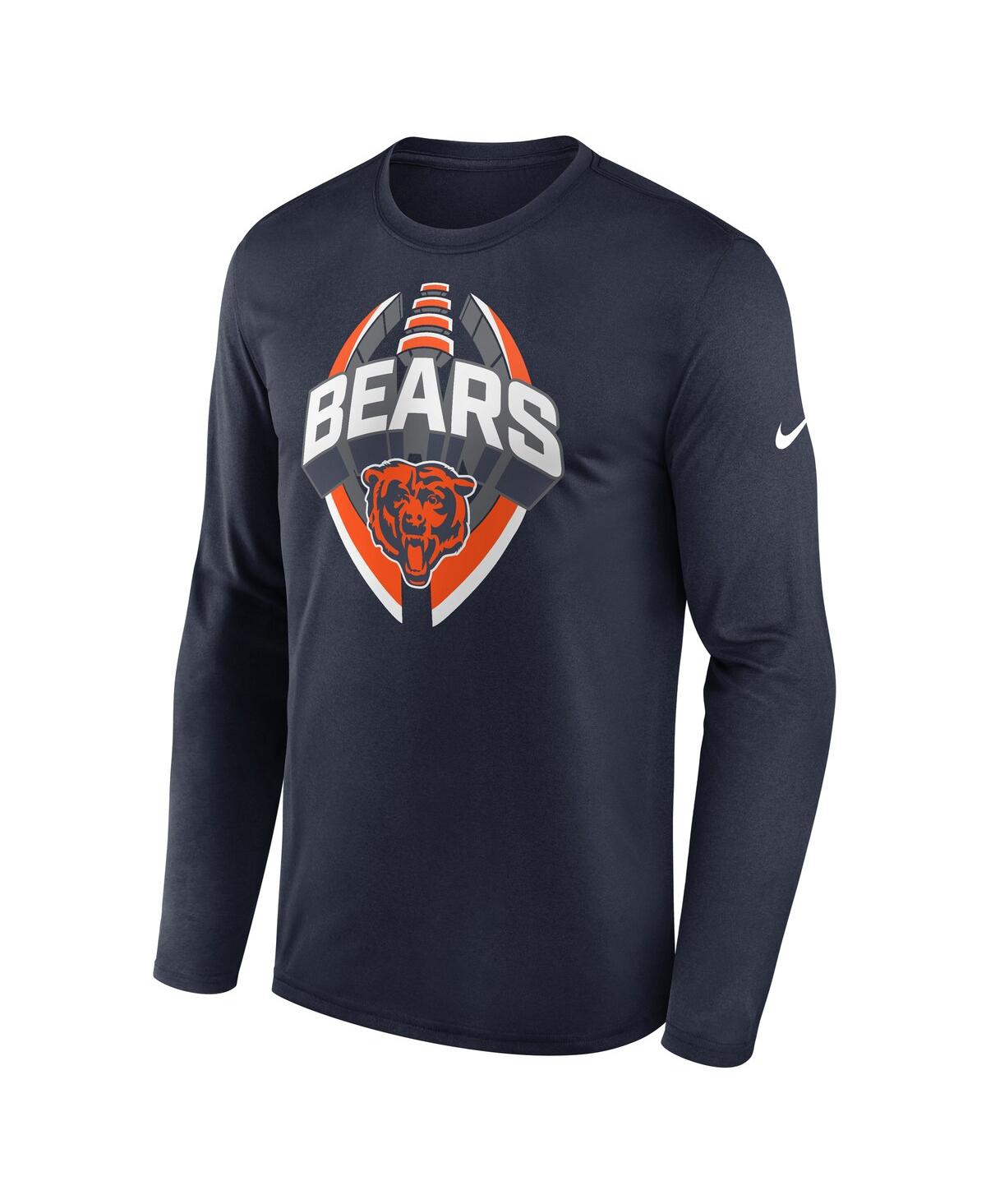 Nike Men's Navy Chicago Bears Primetime Legend Icon Performance Long Sleeve T-shirt In Blue