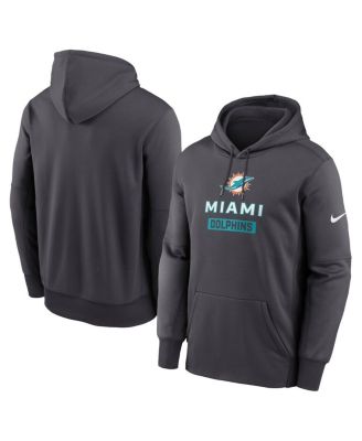Nike - Men's Anthracite Miami Dolphins Toss Sweep Performance Pullover Hoodie