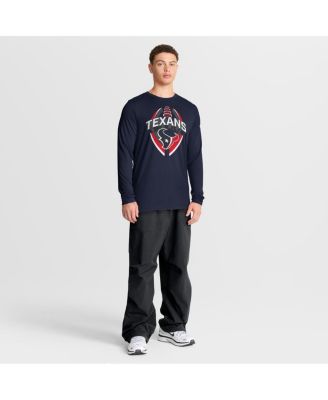 Men's Navy Houston Texans Primetime Legend Icon Performance Long Sleeve T-Shirt