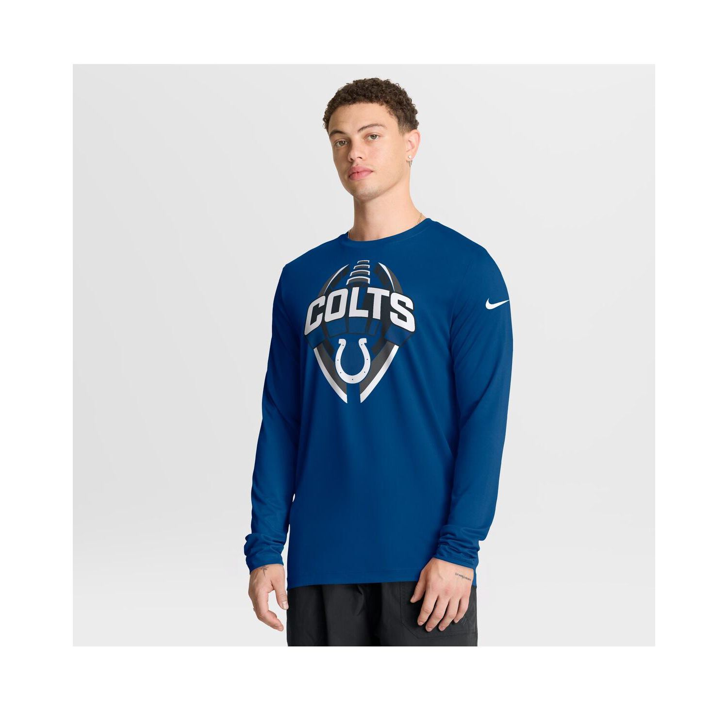 Men's Royal Indianapolis Colts Primetime Legend Icon Performance Long Sleeve T-Shirt