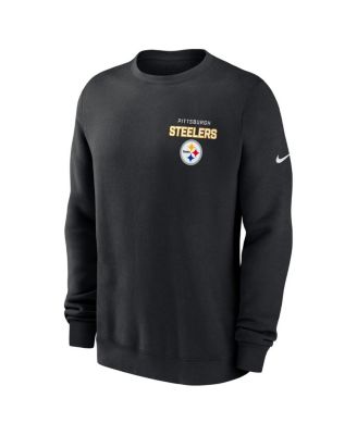 Men's Black Pittsburgh Steelers Primetime Club Fleece Pullover Sweatshirt