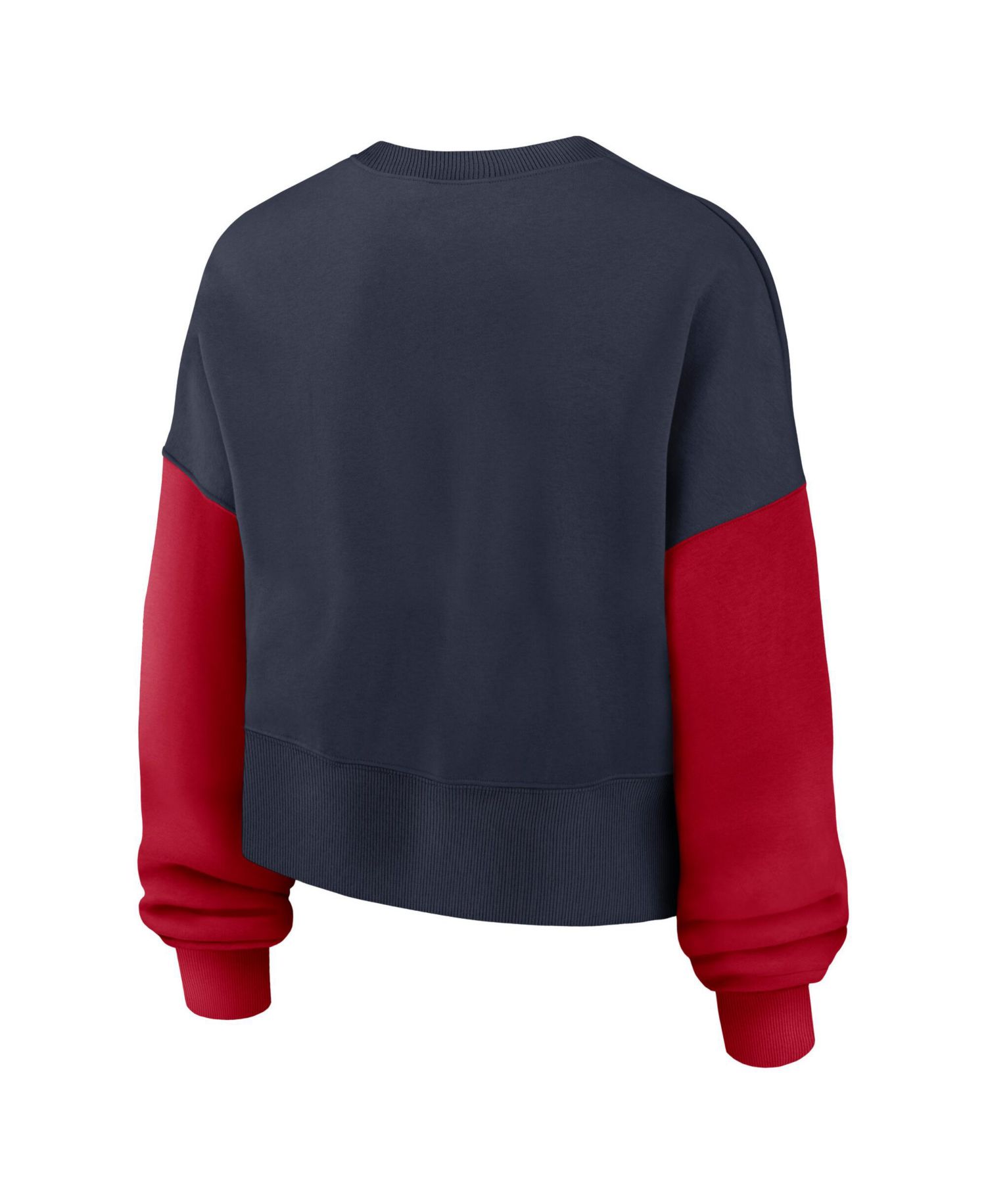 Women's Navy Houston Texans Oversized Color-Block Pullover Sweatshirt