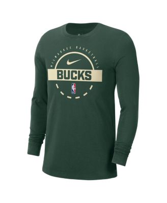 Men's Hunter Green Milwaukee Bucks Authentic Long Sleeve Practice T-Shirt
