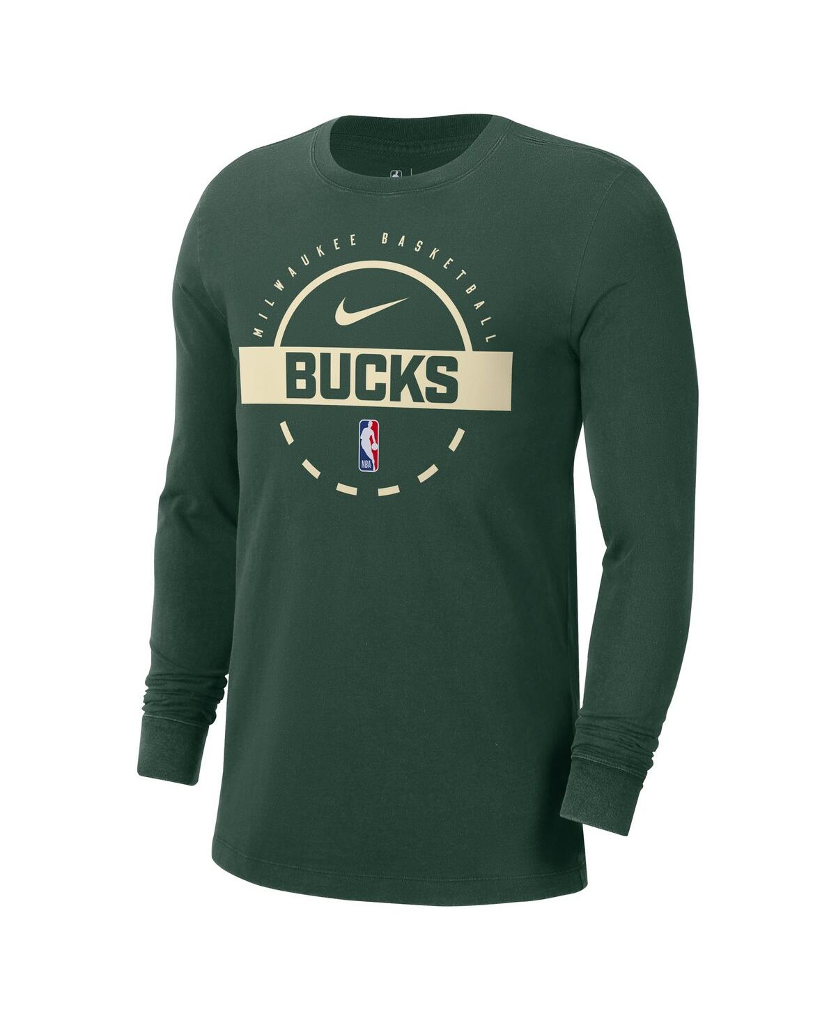 Nike Milwaukee Bucks  Men's Nba Practice Long-sleeve T-shirt In Green