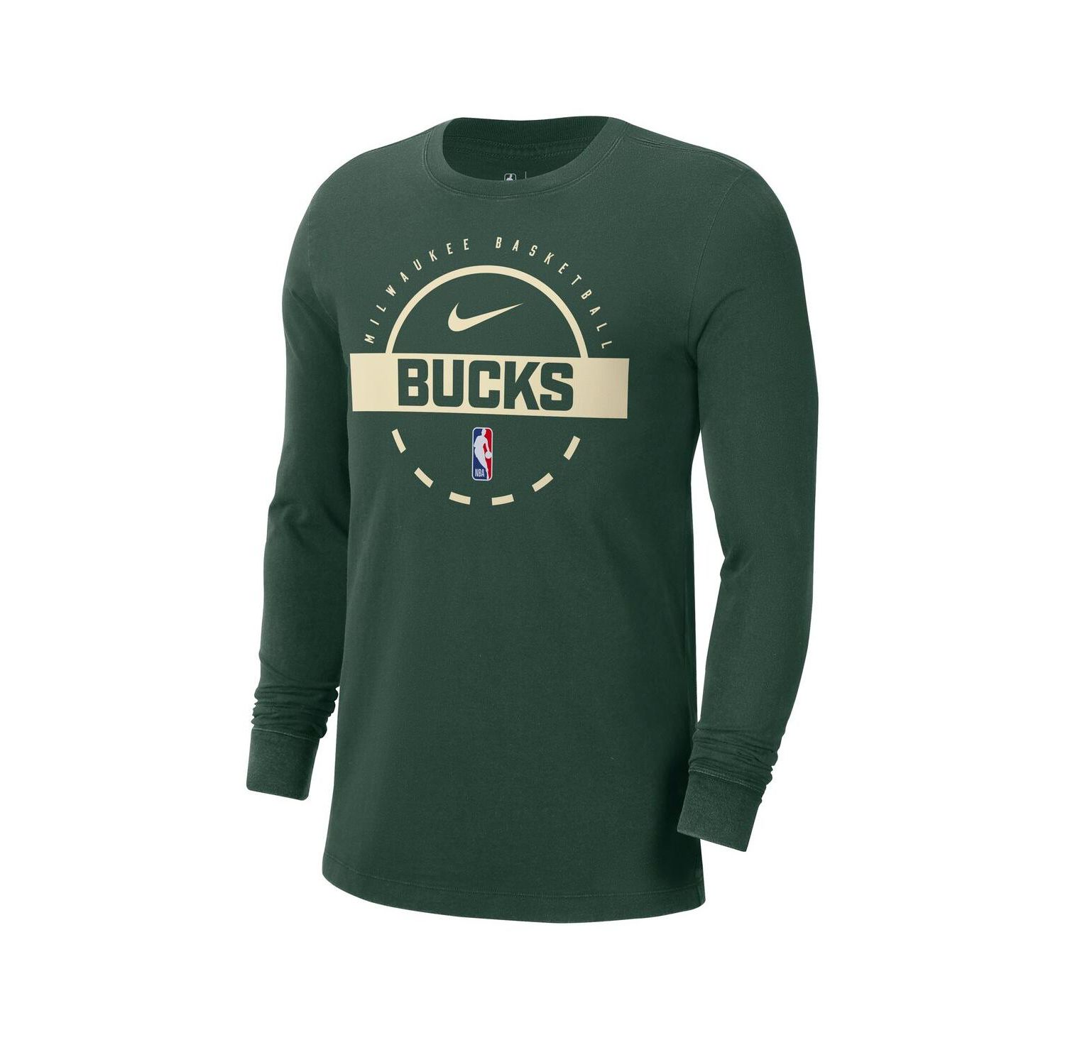Men's Hunter Green Milwaukee Bucks Authentic Long Sleeve Practice T-Shirt