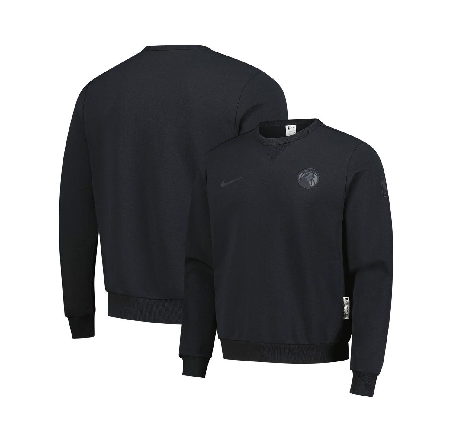 Men's Black Minnesota Timberwolves Authentic Standard Issue Travel Dri-FIT Pullover Sweatshirt