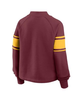Women's Maroon Minnesota Golden Gophers Oversized Hometown Premium Punt Coverage Raglan Pullover Sweatshirt