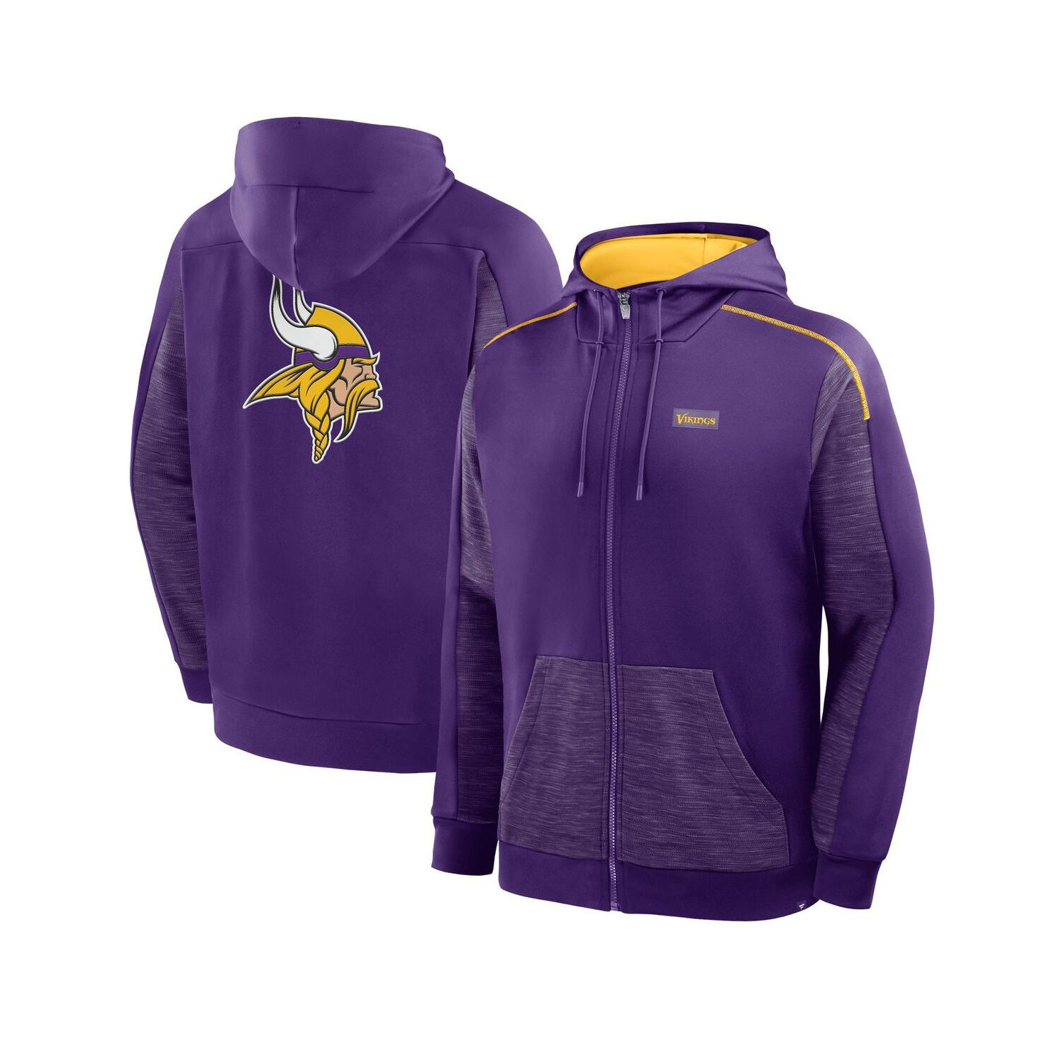 Men's Purple Minnesota Vikings Checkdown Pass Full-Zip Hoodie