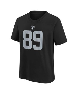 Big Boys and Girls Brock Bowers Black Las Vegas Raiders Player Name Number T-Shirt