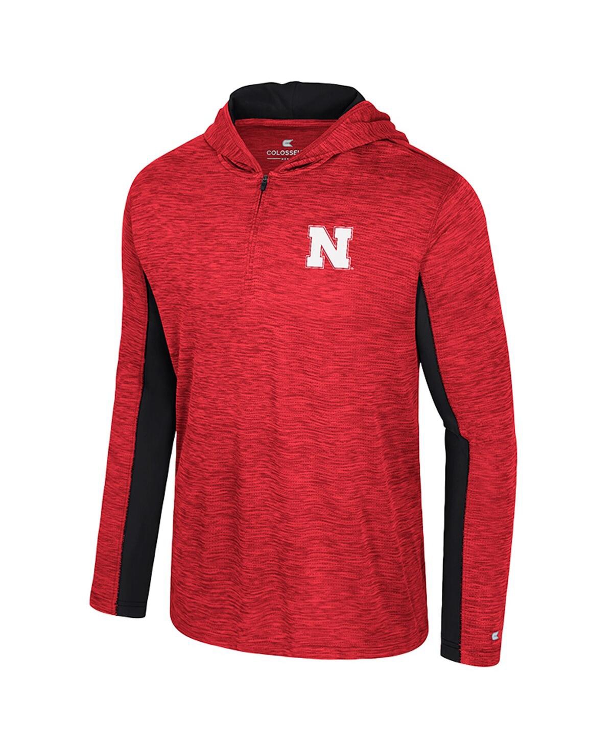 Colosseum Men's Red Nebraska Huskers Always Sunny Quarter-zip Hoodie In Red