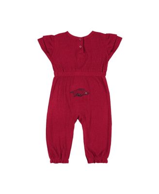 Baby Boys and Girls Cardinal Arkansas Razorbacks Beautopia Waffle Knit Romper