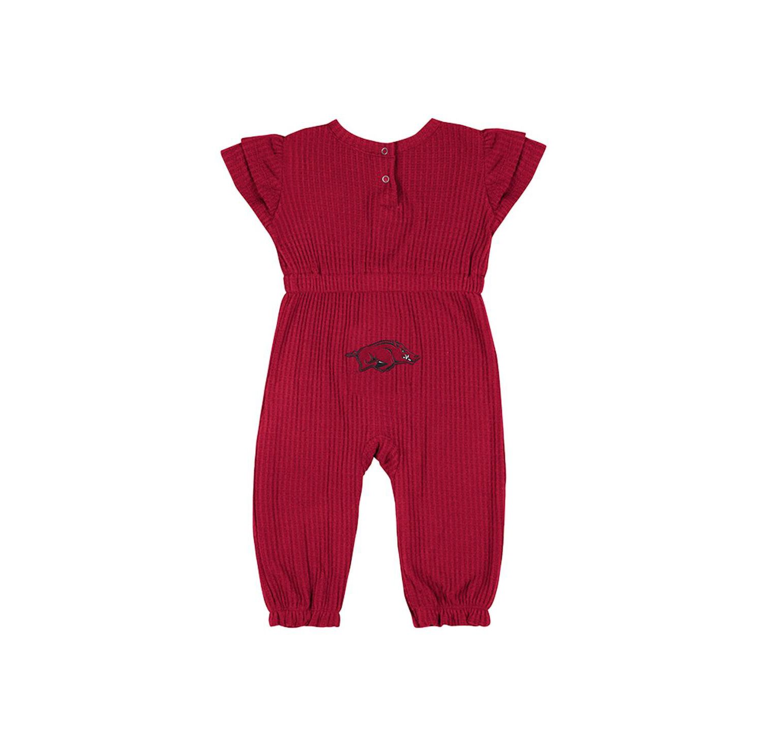 Baby Boys and Girls Cardinal Arkansas Razorbacks Beautopia Waffle Knit Romper