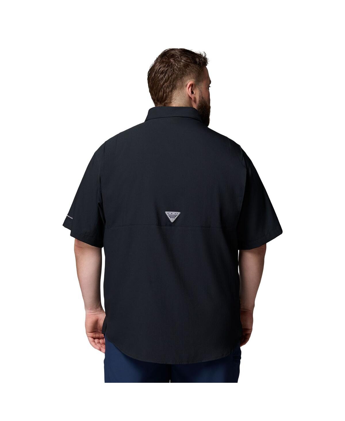 Columbia Men's Black Texas Longhorns Big Tall Tamiami Omni-Shade Button-Down Shirt