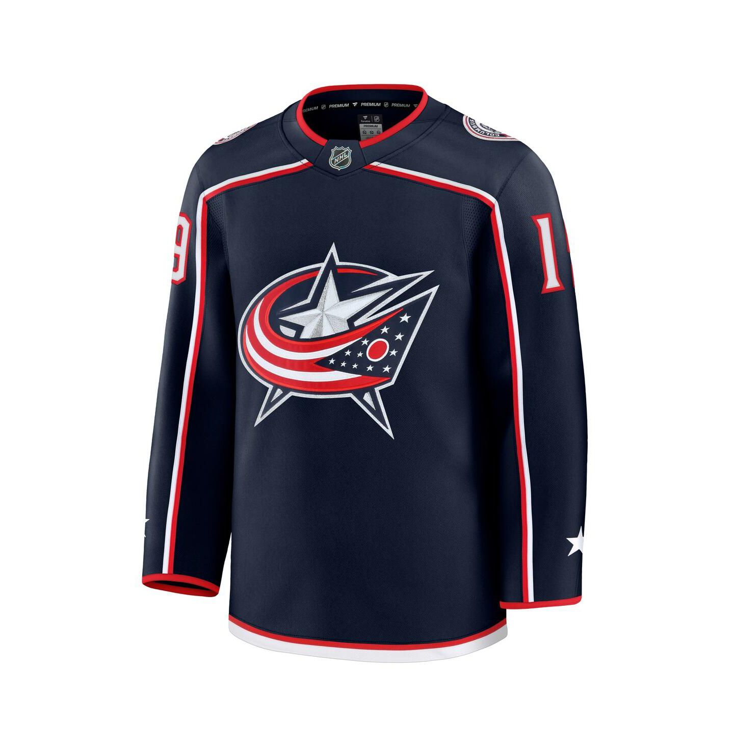 Мужские куртки Fanatics Adam Fantilli Navy Columbus Blue Jackets Home Premium Jersey — фото 2