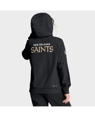 Women's Black New Orleans Saints Sideline Standard Issue&nbsp;Initial Home&nbsp;Dri-FIT Hoodie