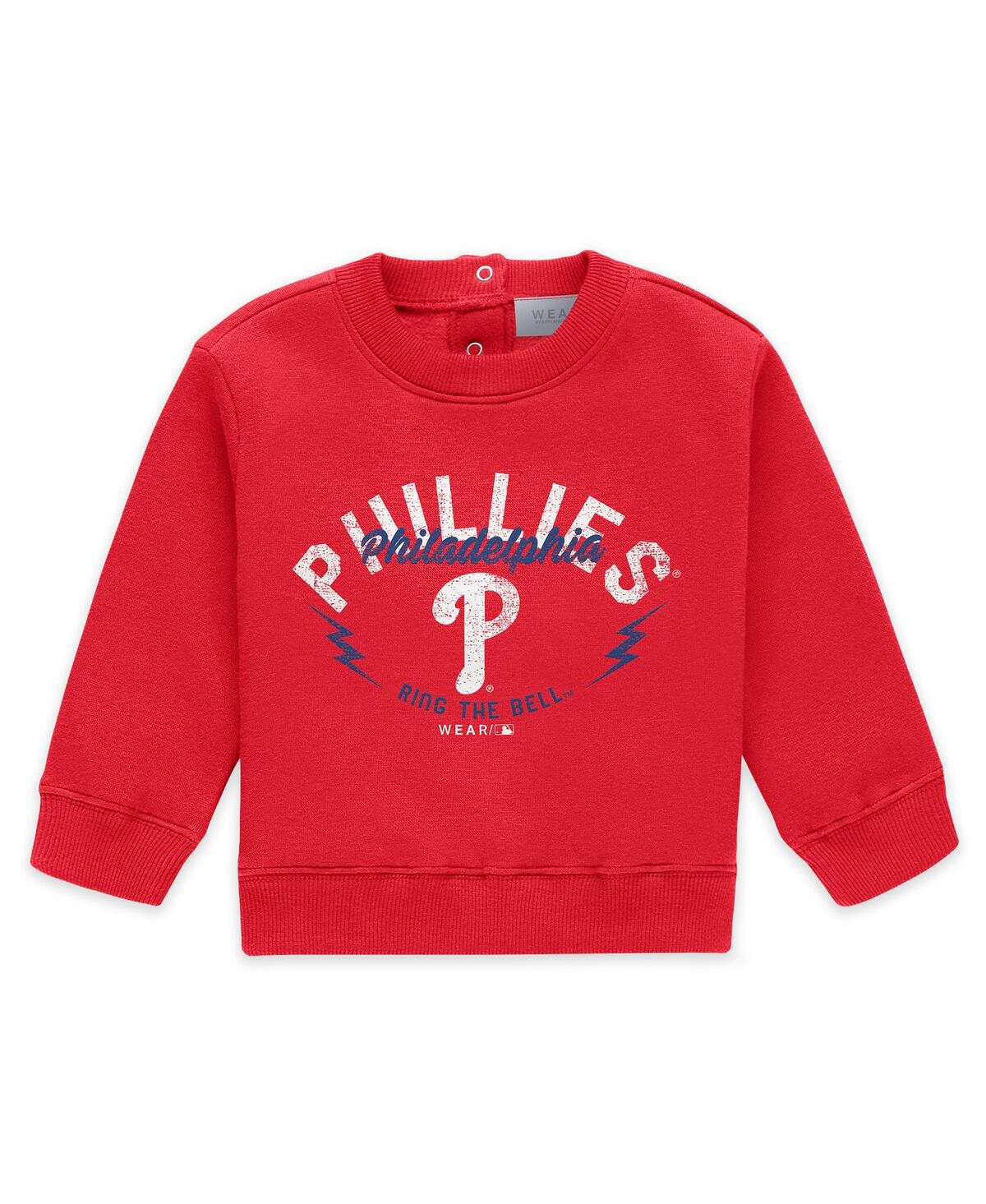 Wear By Erin Andrews Newborn 2-piece Red Philadelphia Phillies Fleece Crewneck And Pants Set In Red
