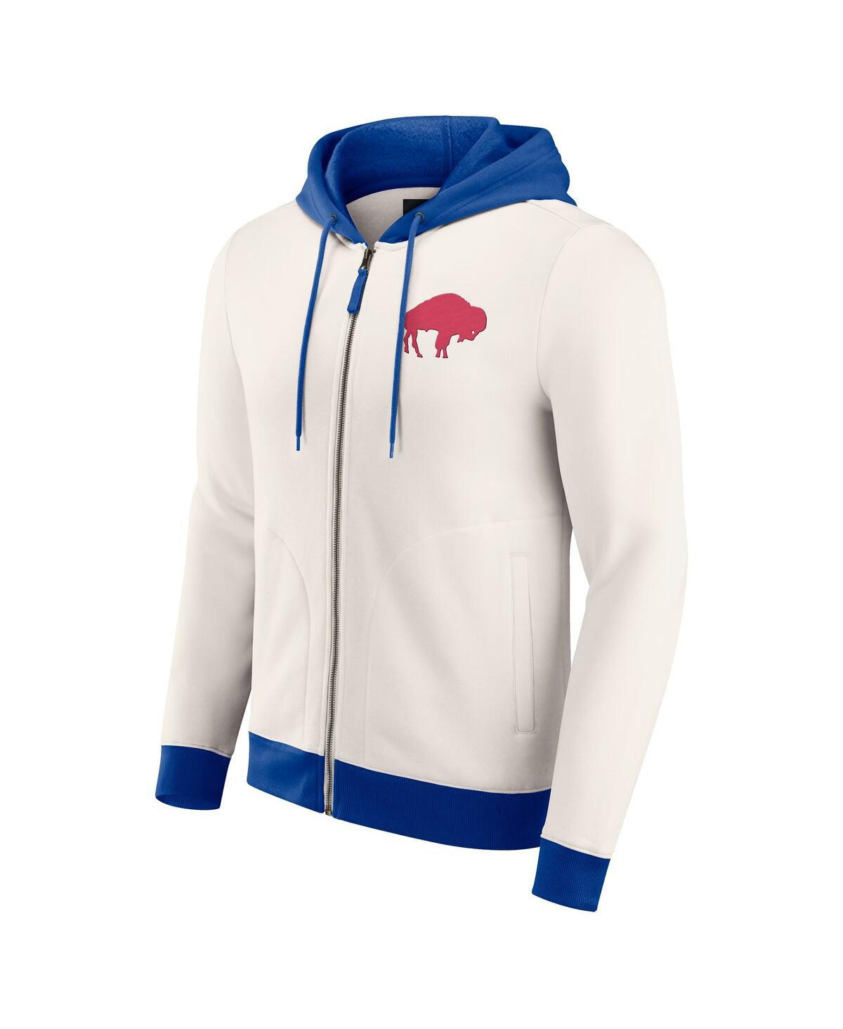 Fanatics Darius Rucker Collection By  Men's Cream Buffalo Bills Distressed Graphics Full-zip Hoodie In Multi