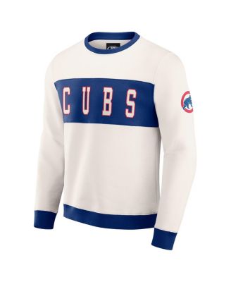 Darius Rucker Collection by Men's Cream Chicago Cubs Color Block Crewneck Sweatshirt