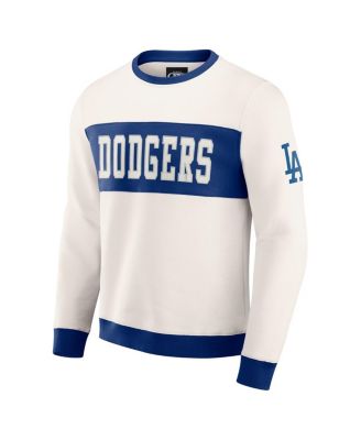 Darius Rucker Collection by Men's Cream Los Angeles Dodgers Color Block Crewneck Sweatshirt