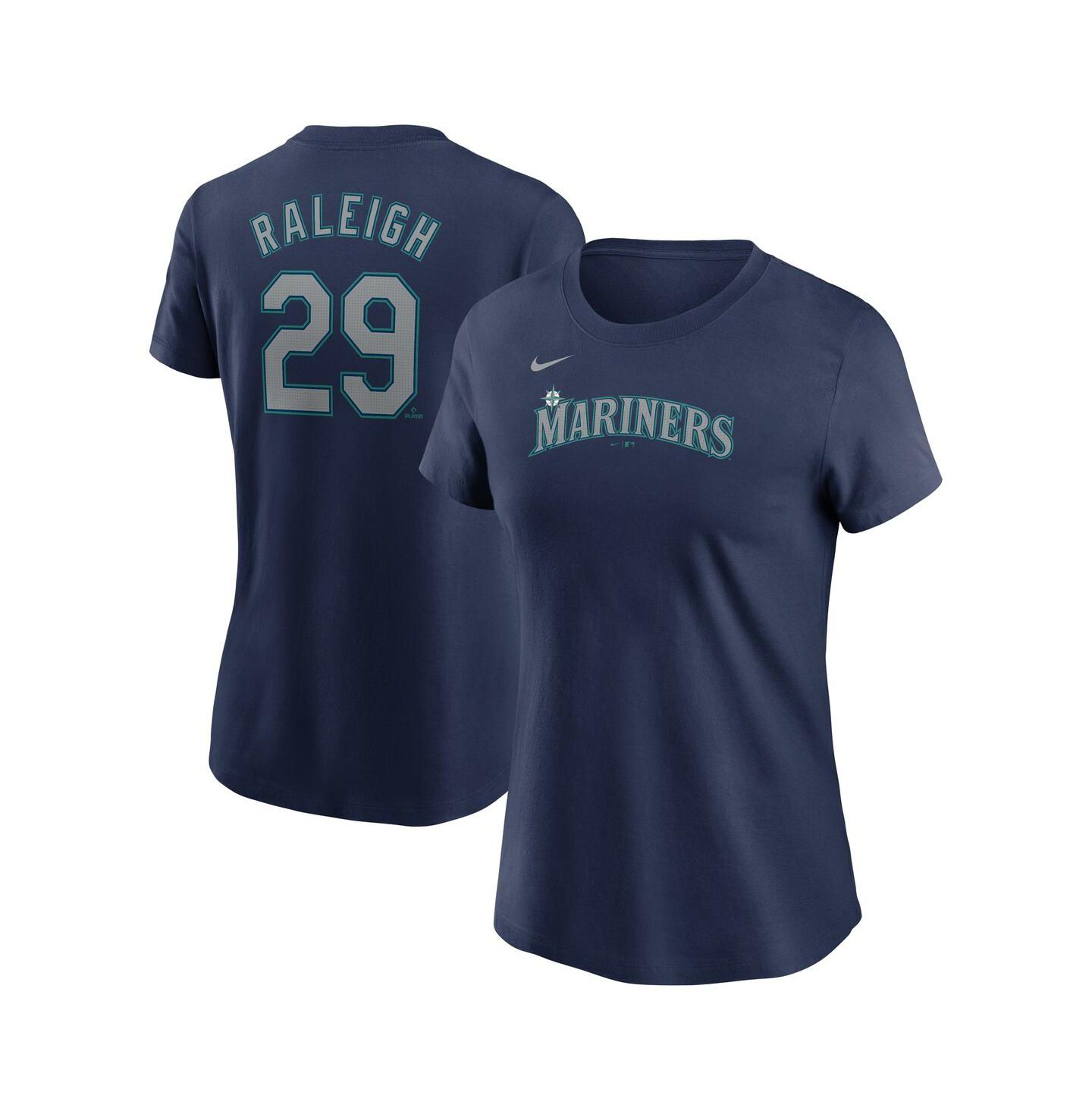 Женская футболка Nike Cal Raleigh Navy Seattle Mariners Fuse Name & Number — фото 1