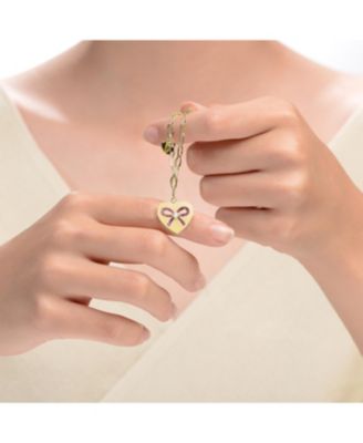 Kids/Teens Sterling Silver Heart Paper Clip Chain Bracelet