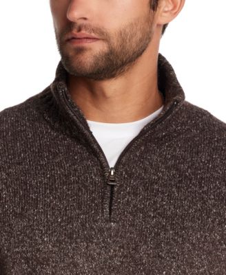 Men's Fuzzy Quarter Zip Long Sleeve Sweater