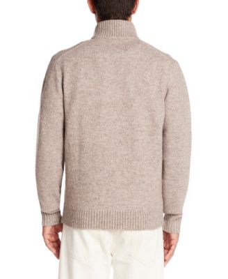 Men's Fuzzy Quarter Zip Long Sleeve Sweater
