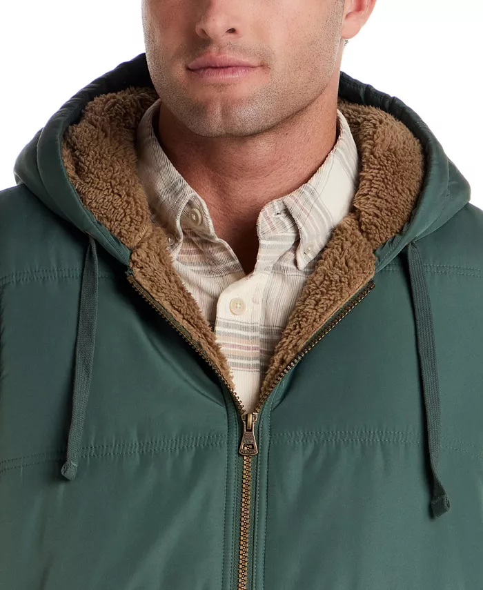 Men's Sherpa Lined Hooded Zip Front Puffer Jacket - thumbnail 3