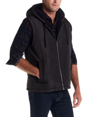 Men's Sherpa Lined Hooded Zip Front Puffer Jacket