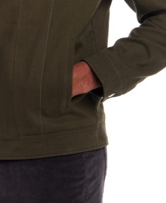 Men's Long Sleeve Zip Front Sherpa Collar Trucker Jacket