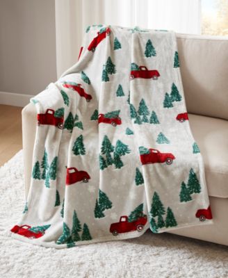 Cozy Plush Printed Throw, 50" x 70", Exclusively at Macy’s