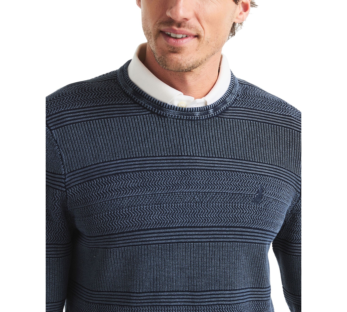 Nautica Men's Stonewashed Crewneck Sweater In Blue