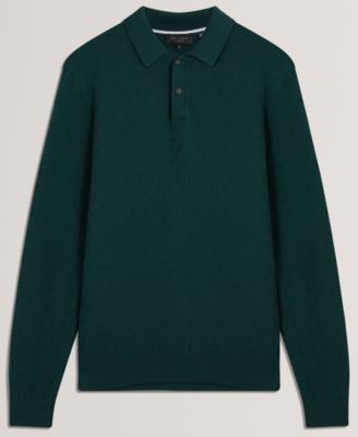 Men's Gaten T Stitch Long Sleeve Polo Shirt