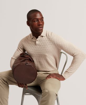 Men's Gaten T Stitch Long Sleeve Polo Shirt