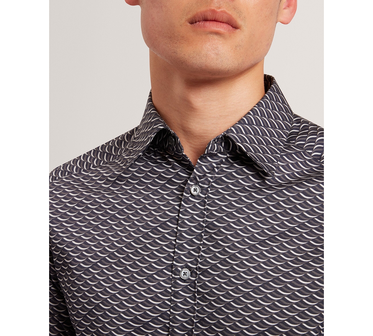 Ted Baker Men's Agnar Regular Fit Wave Geometric Print Shirt