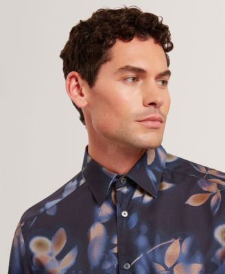 Kalmill Regular Fit Leaf Shadow Print Long-Sleeve Shirt