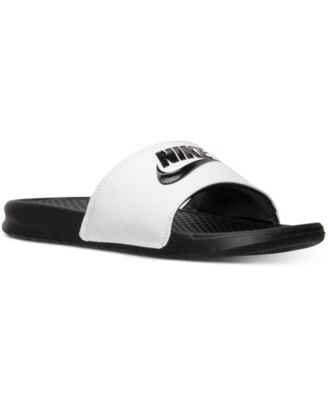 nike flip flops white and black