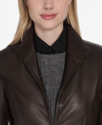 Women's Zip-Front Leather Jacket