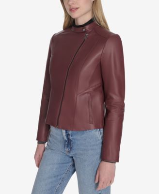 Women's Stand Collar Zip-Front Racer Jacket