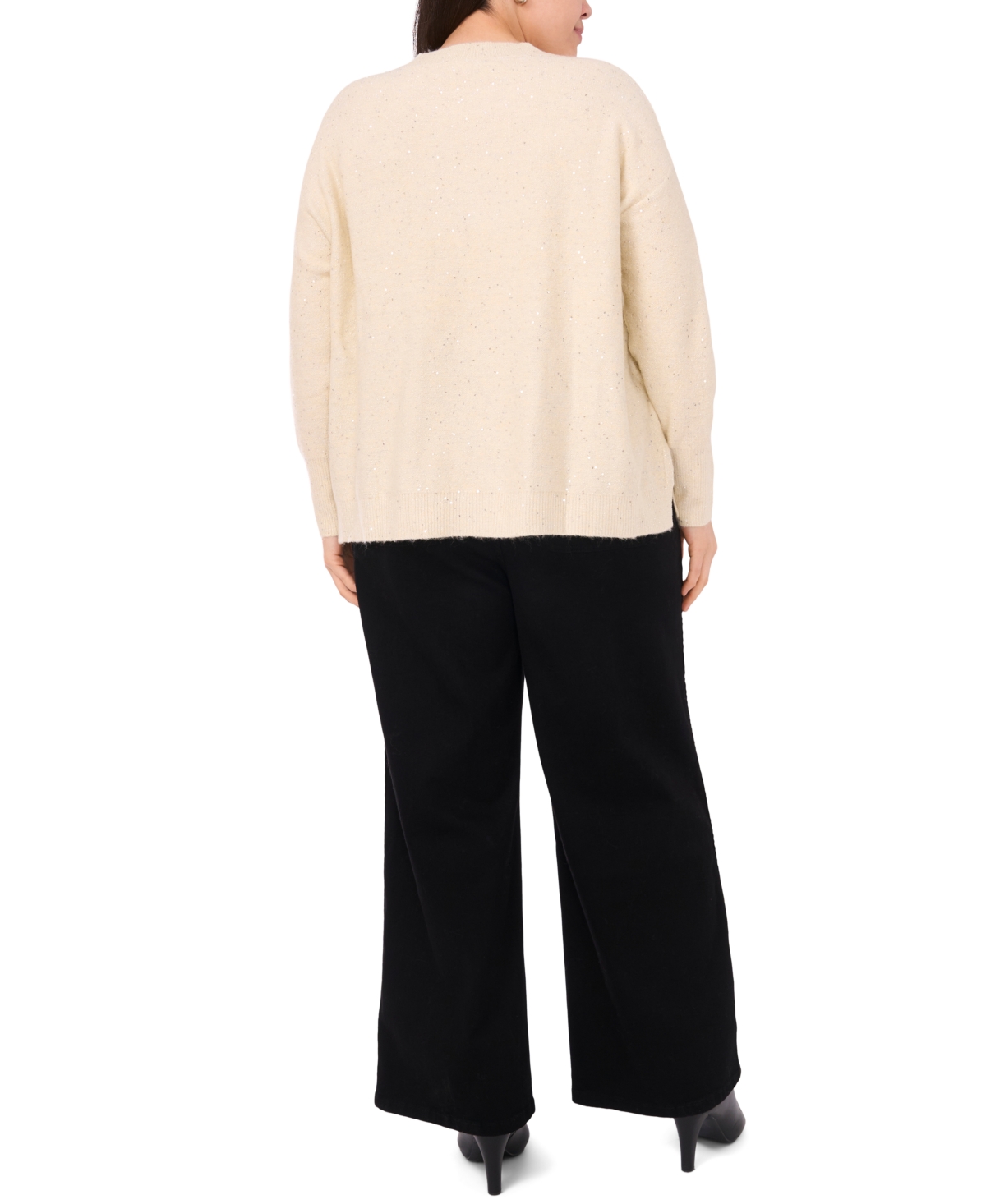 Vince Camuto Plus Sequin Crewneck Sweater