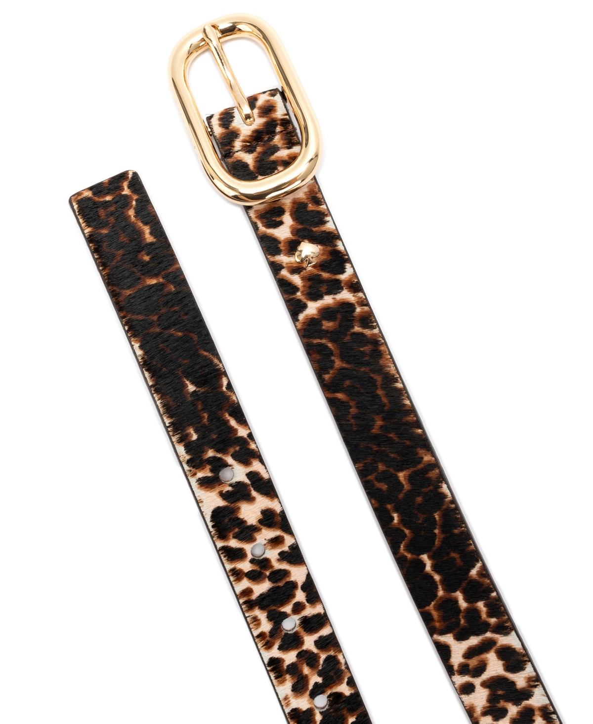 Kate Spade New York Molten Buckle Genuine Calf Hair Belt In Brown