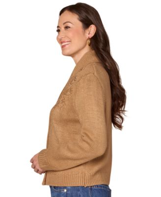 Petite Embroidered Cardigan Sweater